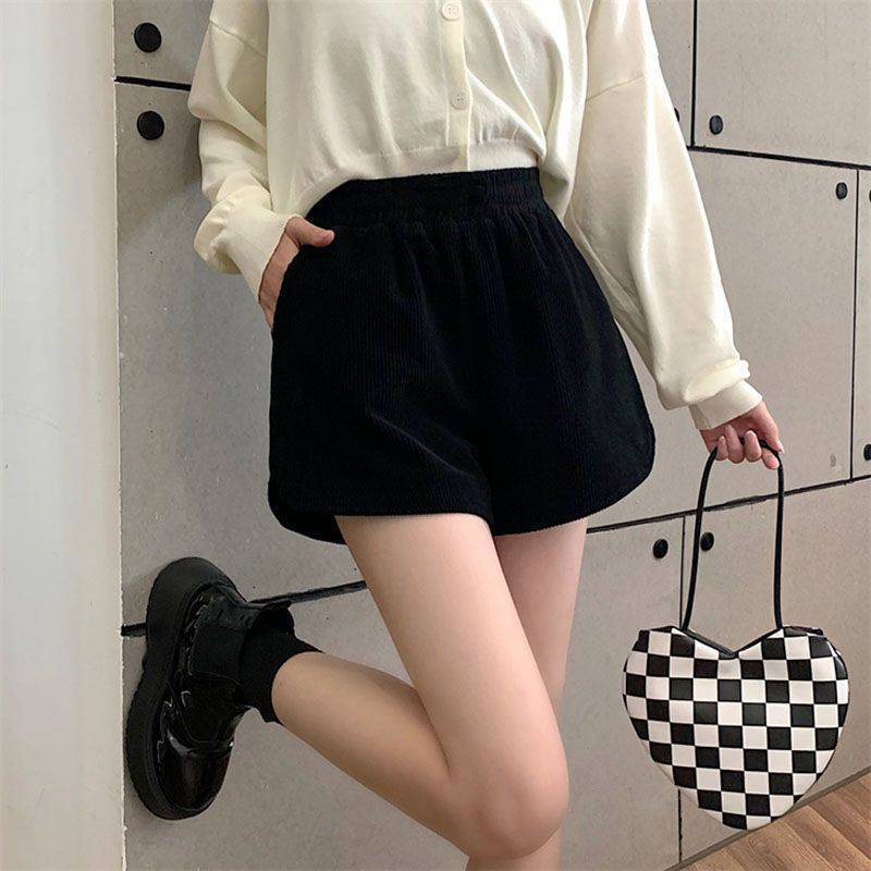 Milyfashion   Mùa thu đông  Mẫu mới  Quần short lông vũ  Cao gót  Thoáng mát  Mặc ngoài  Rộng  Casual