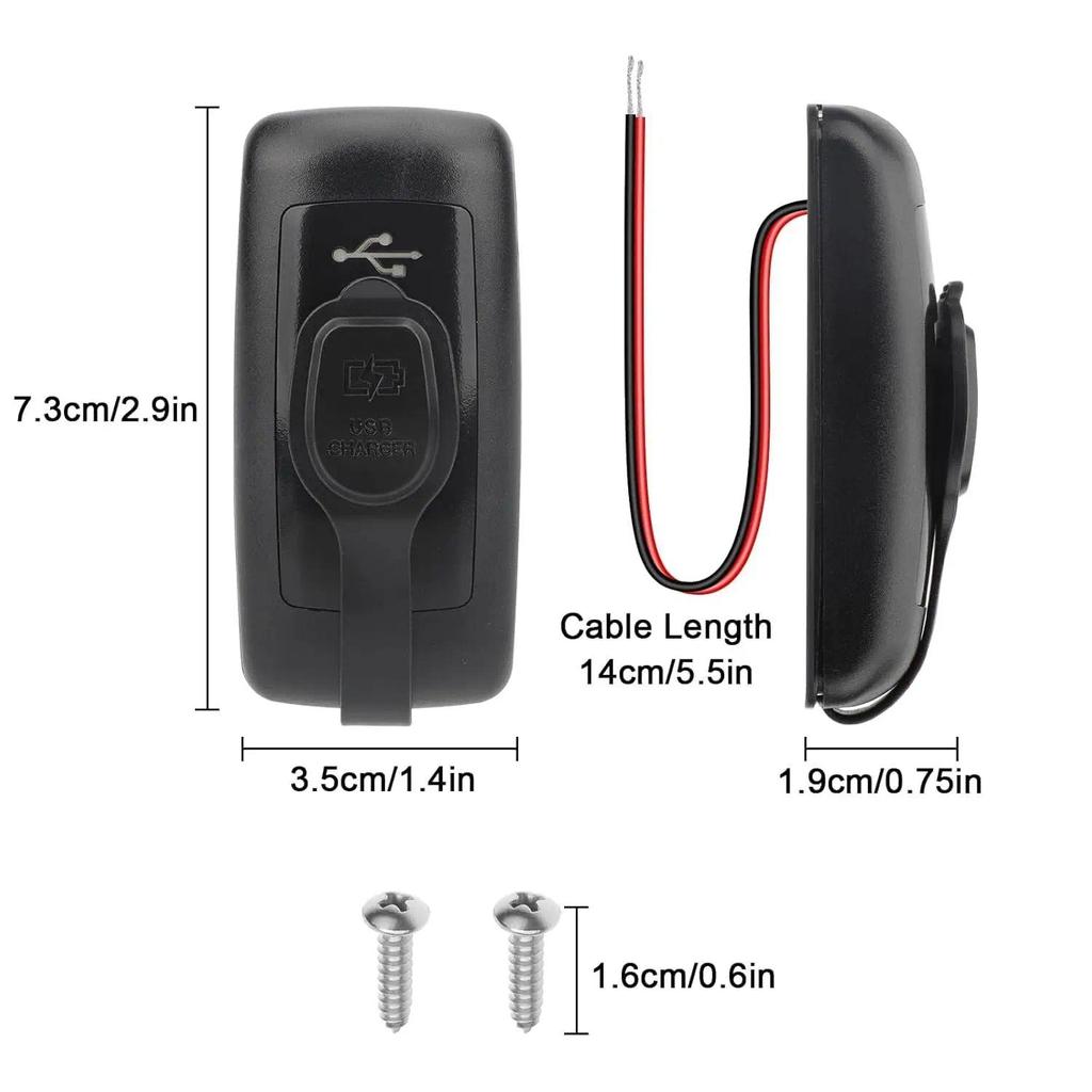 Sạc Xe Hơi USB Dual QC3.0 PD Type-C Sạc Tự Động Đa Năng Chống Thấm Nước Và Chống Bụi 12-24V Cho Xe Máy Ô Tô ATV Thuyền
