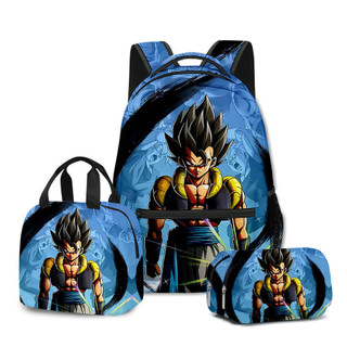 3D Xuyên Biên Giới Phong Cách Mới Anime Goku Dragon Ball Dragon Ball Siêu Học Sinh Túi Ba Lô Túi Ăn Trưa Hộp Đựng Bút Chì Bộ Ba Mảnh