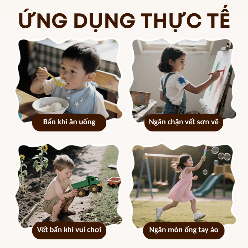 Bao Ống Tay Trẻ Em KOOBEE – Vải Nhung Mềm, Bo Chun Co Giãn, Chống Bẩn, Chống Mài Mòn Khi Bé Ăn Uống & Vui Chơi | 353