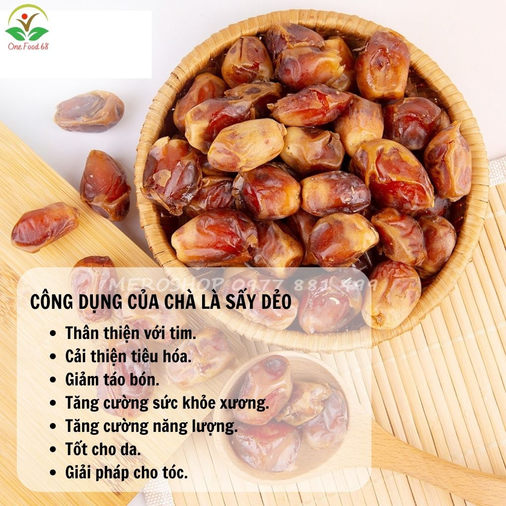 1kg Chà Là Sấy Dẻo A Cập Loại I không đường không chất bảo quản dùng nấu sữa ăn kiêng - Ăn Giảm Cân