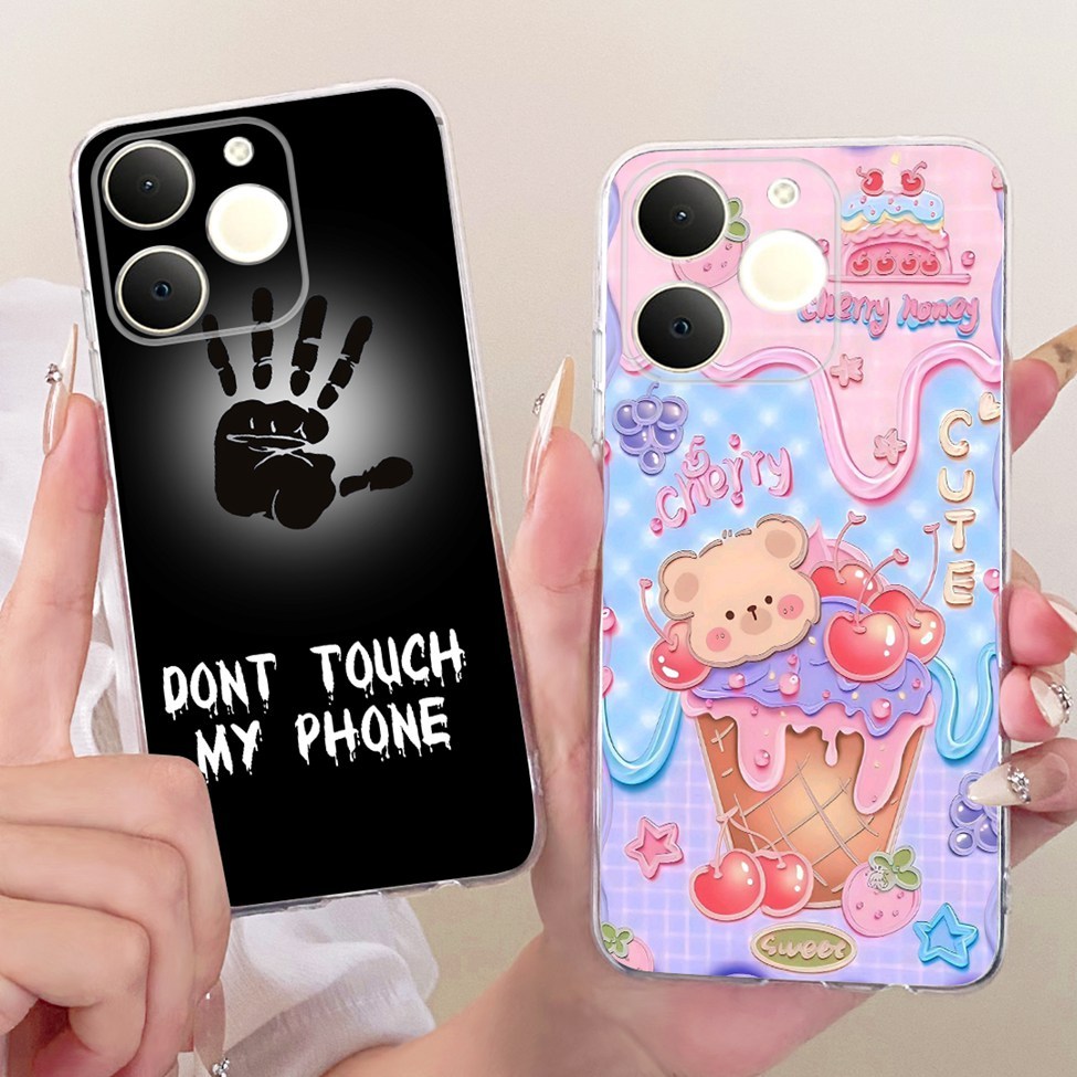Rõ ràng ​​​​​​​Dành Cho Realme Note70T RMX5133 Dành Cho Realme Note 70 Vỏ Bướm Thời Trang Mèo Dễ Thương Sơn Thoáng Mát Vỏ Điện Thoại Mềm