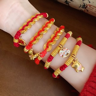 Vòng tay và mặt dây chuyền dệt dây màu, thời trang