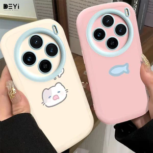 Mèo Con Muốn Cá Nhỏ Cho Vivo X300 Ốp Điện Thoại Bao Gồm Tất Cả Chống Sốc X300Pro Nam Nữ Mới Dễ Thương Silicon Mềm