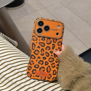 Ốp điện thoại in hình con báo màu cam cửa sổ lớn cho iPhone 17 16 15 14 Pro Max chống sốc bảo vệ camera chống rơi mặt sau mềm