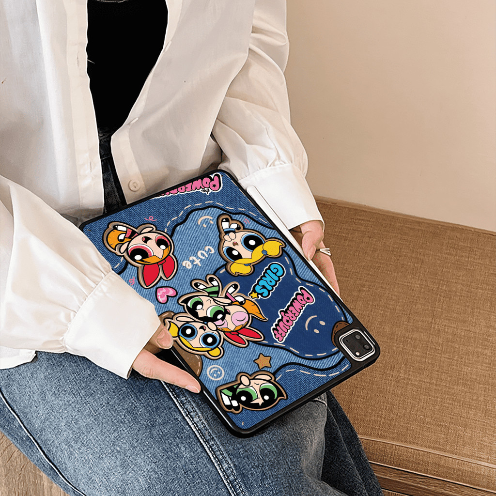 Vỏ nhựa Acrylic cứng Power Puff Cover cho Mini6 Mini7 A17Pro IPad 5 6 7 8 9 10 11 A16 Air 2 3 4 5 6 Air 11 M2 M3 Pro10.5 Pro11 2018 2020 2021 2022 M4 M5 Pro13 2024 2025