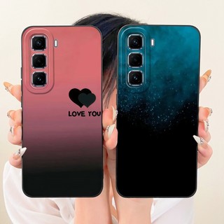 Dành Cho Infinix Hot 50 Pro + 4G X6880 / Hot 50 Pro 4G X6881 Vỏ Bảo Vệ Ống Kính Thời Trang Dusk Tranh Bãi Biển Vỏ Điện Thoại Silicon Mềm