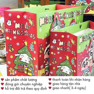 Túi Quà Giáng Sinh Noel Lớn Đựng Gift Đồ Lưu Niệm Tặng Người Yêu Bạn Thân Timo GQ14