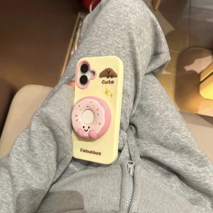 Ốp Điện Thoại Có Thể Thu Vào Donut Đứng Thích Hợp Cho iPone17promax Silicon Mềm Thích Hợp Cho iPhone16Pro Phong Cách Mới 15 14 13 Vỏ Bảo Vệ Điện Thoại