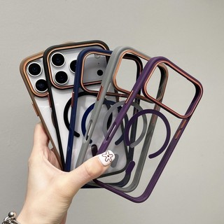 Sạc từ tính không dây sang trọng Vỏ acrylic trong suốt cho iPhone 17 Pro Max 17 Air 16 Pro Max 15 Pro Max 14 Plus 13 Pro Max 12 11 Vỏ cứng chống sốc iPhone 17 Pro Max