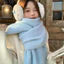 Khăn mohair nữ sang trọng cho mùa đông, bọc dày và mềm mại với nhiều màu sắc: xanh haze, trắng, đen, xanh klein