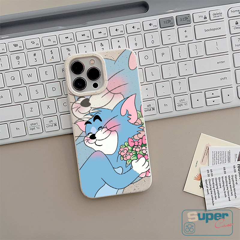 Ốp Lưng Tương Thích Cho IPhone 16 11 15 13 17 14 12 Pro Max Air XR X XS Max 14 15 6 6s 16 8 Plus SE 2020 Cặp Đôi Mèo Dễ Thương Marie Flower Soft Cover