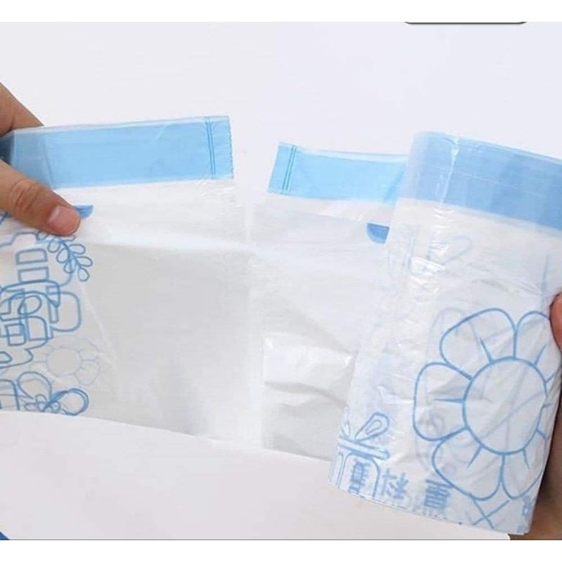 Túi đựng rác dây rút Minaier cuộn 50 túi chống rò rỉ nước, không sợ bẩn tay | Túi đựng rác siêu dai kích thước 45*50cm