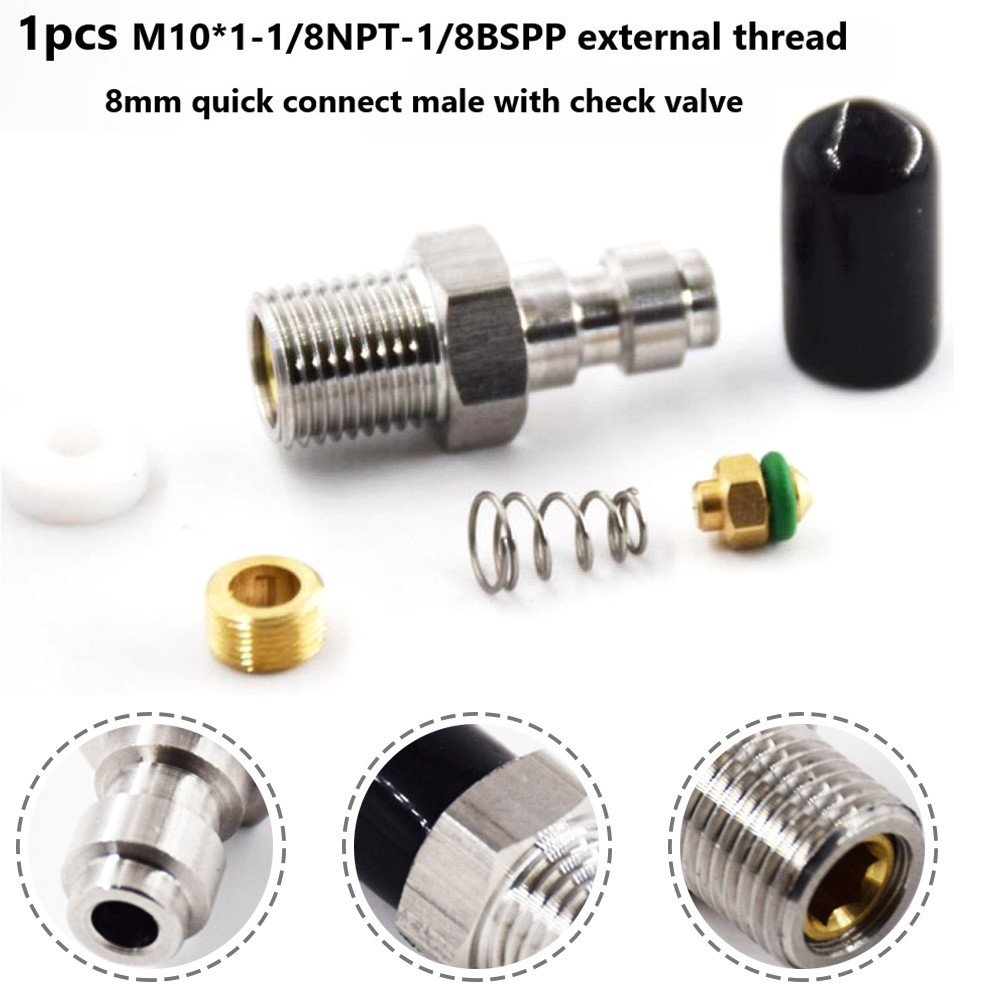 [Welv] Van kết nối nhanh ren nam 8mm PCP đổ đầy van M10 * 1 1 / 8NPT 1 / 8BSPP
