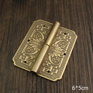 Mới Trung Quốc Cổ Bản Lề Cổ Điển Nội Thất Phụ Kiện Tủ Quần Áo Tủ Sách Loại Bỏ Cửa Đồng Nguyên Chất Bản Lề Bát Lá Rời Bản Lề
