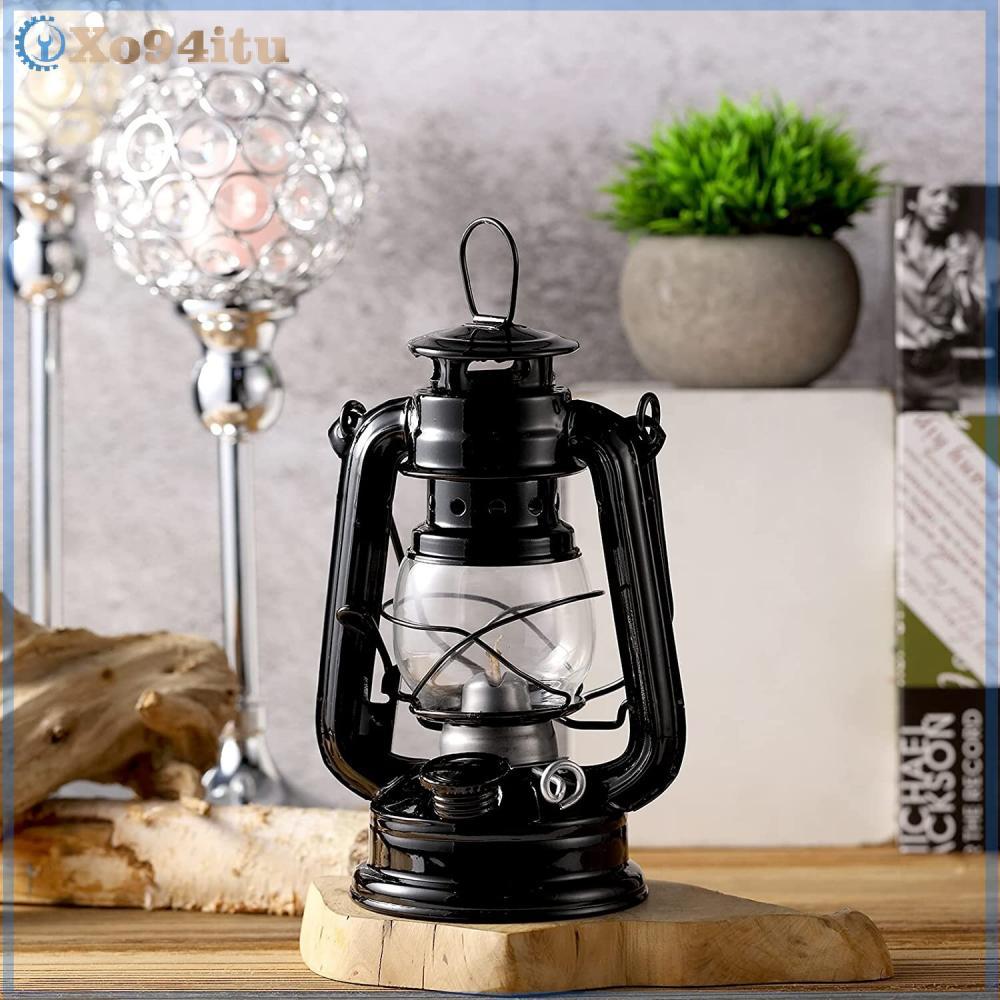 Đèn dầu retro 19cm, đồng màu, tiện lợi cho cắm trại và chụp ảnh ngoại cảnh