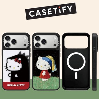 Từ Tranh Sơn Dầu Cô Gái Cat Gương Cứng Ốp Lưng Điện Thoại iPhone 17 Pro Max 17 Air 16 Plus 15 14 13 12 11 Vỏ Chống Sốc