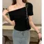 Giảm giá 29K áo phông xịn nữ girl phố ôm body điệu kiểu vintage hot sang chảnh áo thun đẹp kiểu hàn quốc
