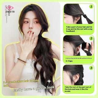 HWETR - Giả tóc đuôi ngựa tự nhiên cho nữ, thoáng mát và co giãn với dây buộc thấp, phù hợp hàng ngày