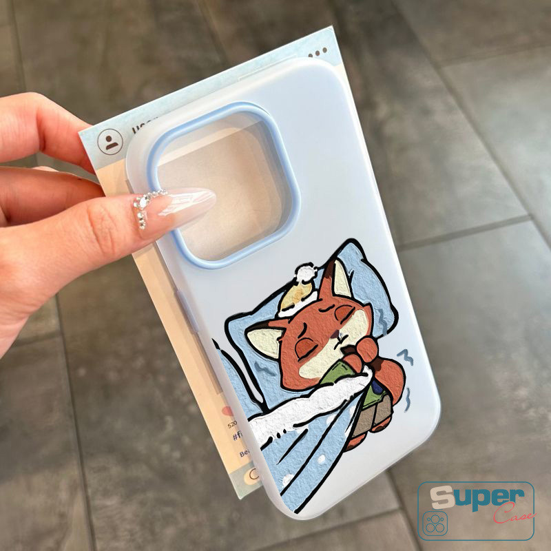 Ốp Lưng Tương Thích Cho IPhone 16 11 13 15 17 14 12 Pro Max 16 17 15 Pro Air 7Plus XR X XS Max Hoạt Hình Thời Trang Thỏ Ngủ Dễ Thương Cáo Cặp Đôi Silicon Mới 2 in1
