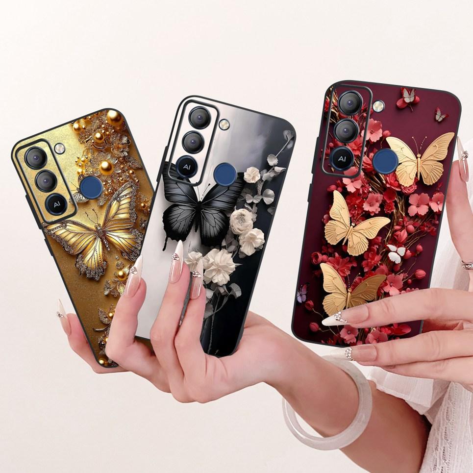 Vỏ Silicon Mờ Mềm Cho Tecno Pop 5 Lte Pop5 BD4 BD2 BD1 Vỏ Điện Thoại Hoạt Hình Mèo Rồng Hoa Bướm Họa Tiết