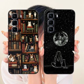 Dành Cho Infinix Hot 50 Pro + 4G X6880 / Hot 50 Pro 4G X6881 Vỏ Bảo Vệ Ống Kính Thời Trang Dusk Tranh Bãi Biển Vỏ Điện Thoại Silicon Mềm