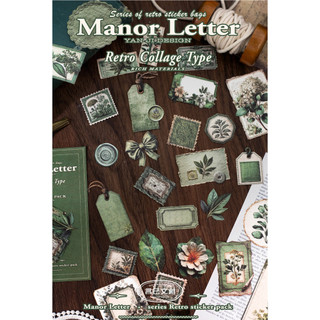 JIANWU Manor Letterhead Series Vintage Nhãn Hoa Phong Cảnh Chất Liệu Cắt Dán Sổ Lưu Niệm Nhãn Dán Sáng Tạo DIY Tạp Chí Văn Phòng Phẩm