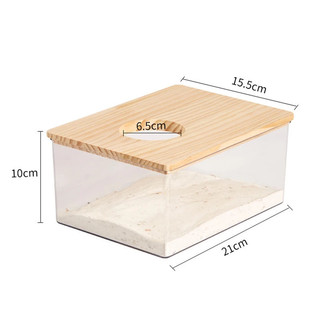 [DANDELION] Nhà tắm Hamster Hộp cát Hamster trong suốt Bồn tắm Phòng tắm Nhà vệ sinh Hộp đựng đồ tắm cho thú cưng nhỏ Đồ dùng trong suốt