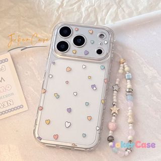 Cho IPhone 11 12 15 14 16 13 17 ProMax XR X XS Max 8 16 7 14 Plus SE2020 Ốp lưng bảo vệ trong suốt hình trái tim màu kẹo