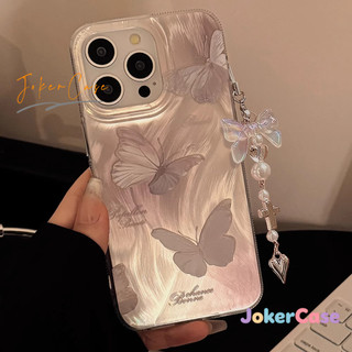 Ốp Lưng Cho iPhone 11 13 17 16 15 14 12 Pro Max XR X XS Max 14 16 8 7 Plus SE2020 Air Túi mềm hình bướm óng ánh lông vũ