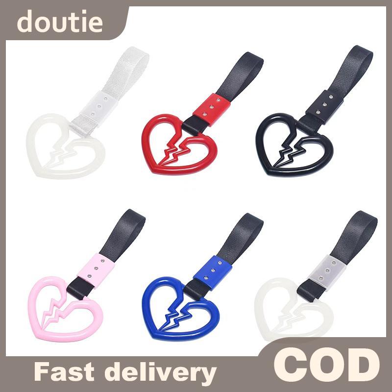 Doutie Dễ Thương Vỡ Hình Trái Tim Xe Chống Tĩnh Điện Dây Đeo Trang Trí Vòng Cảnh Báo Tàu Điện Ngầm Xe Buýt Tay Cầm Xe Phía Sau Trước Ốp Lưng Cảnh Báo Vòng VN