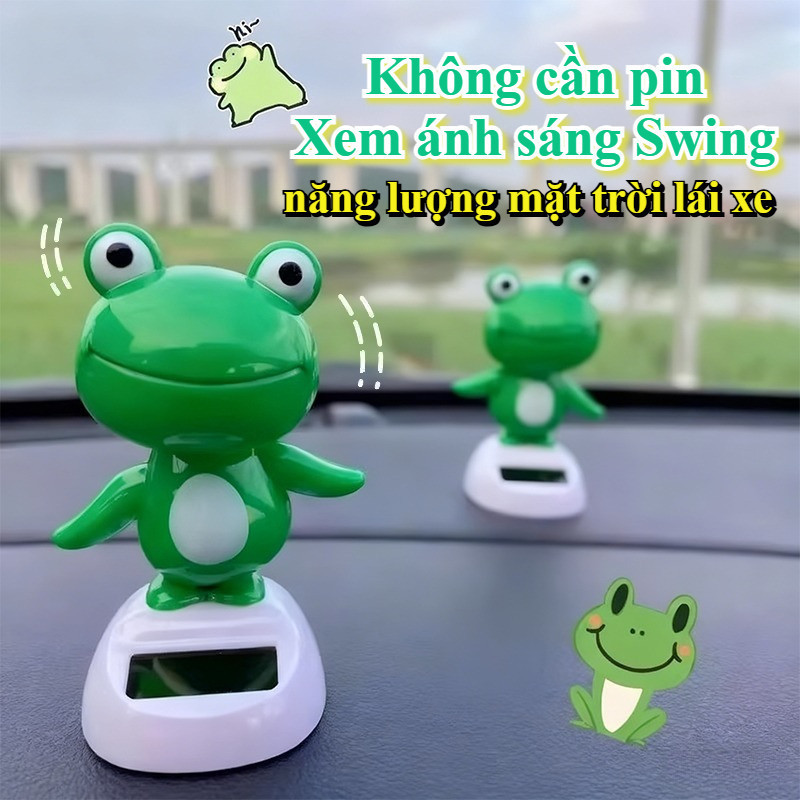 Ếch Lắc Đầu Năng Lượng Mặt Trời - Trang Trí Ô Tô, Thiết Kế Độc Đáo, Đồ Trang Trí Nội Thất Sáng Tạo