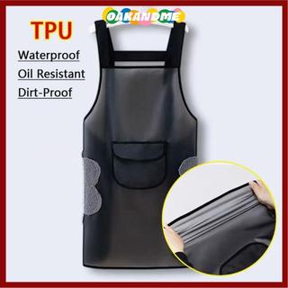 Tạp dề làm việc OAKANDME, Tạp dề nhà bếp chống thấm nước PVC, Tạp dề làm sạch màu đen trong suốt chống bụi bẩn
