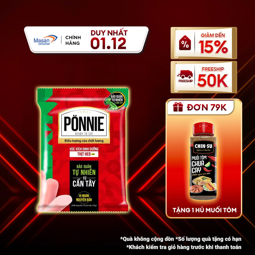 Xúc Xích Tiệt Trùng Ponnie Vị Heo Gói 35g