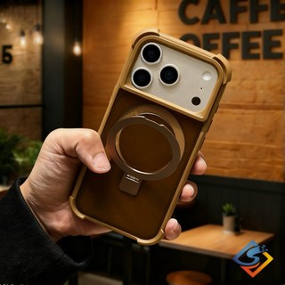 Ốp Điện Thoại Chống Sốc Túi Khí Bốn Góc Cao Cấp Cho IPhone 17 Pro Max 14 15 16 Pro Max Vỏ Mờ Mặt Sau Từ Tính Có Giá Đỡ Vô Hình