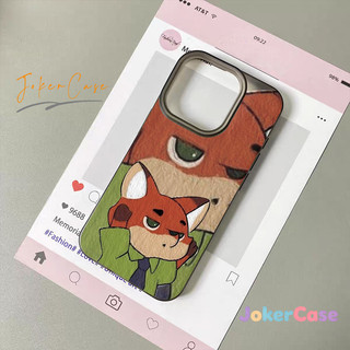 Ốp Cho IPhone 13 17 16 11 15 12 14 Pro Max 16 14 7 8 15 Plus XR X XS Max Air SE 2020 Cặp đôi cáo và thỏ nghiêm túc