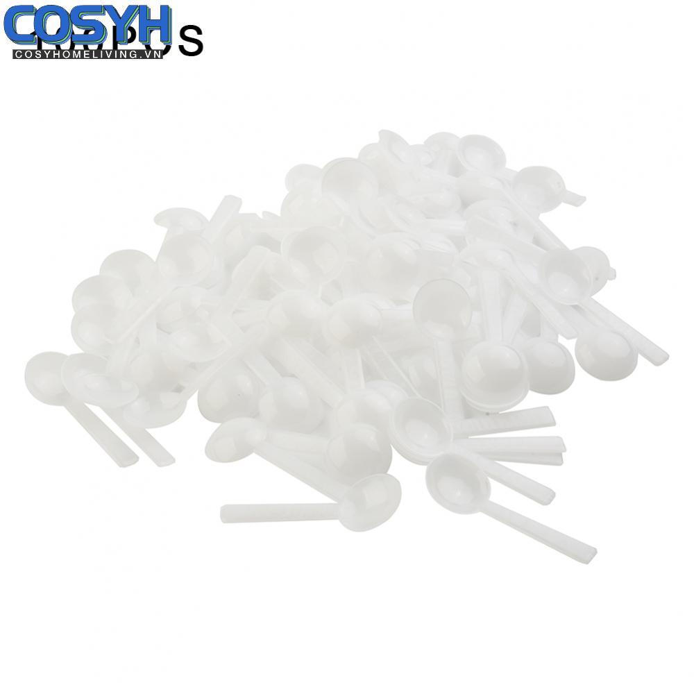 <cosyh>High Quality 1g White Plastic Measuring Spoon Set of 100 for Multiple Occasions