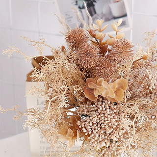 Thẩm Mỹ Nhân Tạo Hoa Khô Bó Hoa Bắc Âu Trang Trí Nhà Bạch Đàn Bồ Công Anh Lụa Cây Giả Cưới Trung Tâm Vintage Mộc Mạc Đạo Cụ Chụp Ảnh Sắp Xếp