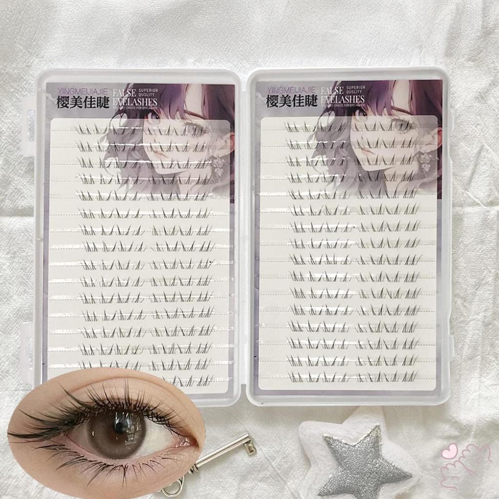 IOIIK Cụm mi đáy 4-6mm C Curl Black Eyelash Extensions cho Beauty Eye Cosplay DIY Makeup