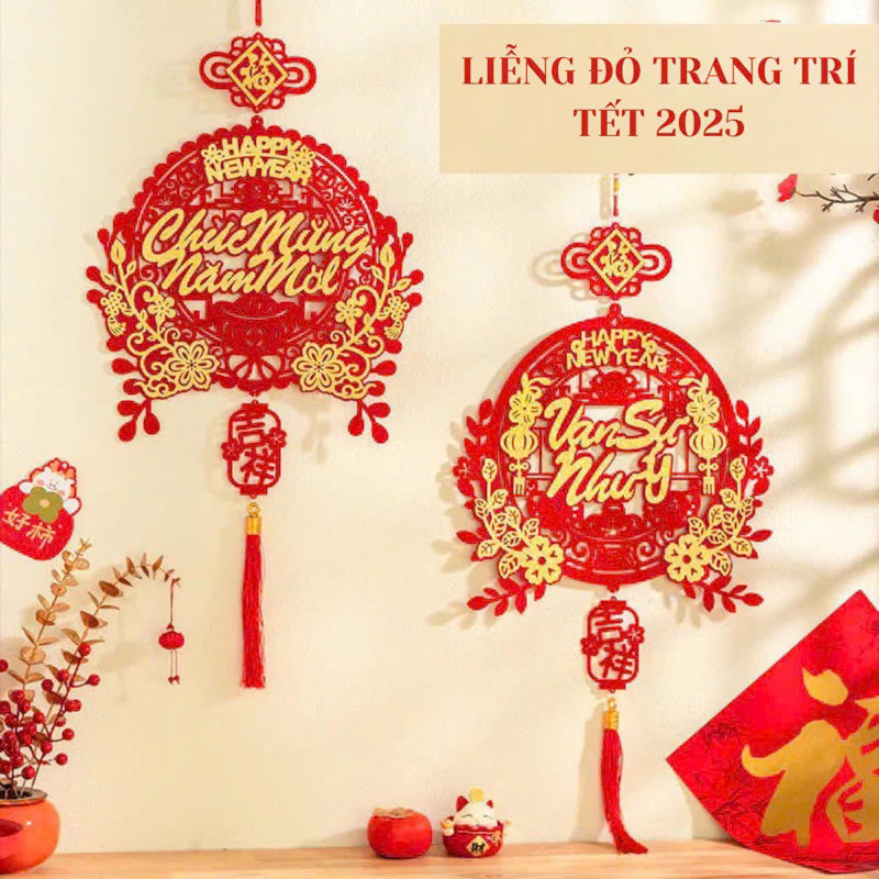 Dải Treo Trang Trí Tết, Liễng Treo Tết Decor Nhà Cửa, Phúc _ Lộc_Thọ Phụ Kiện Decor Trang Trí Tết 2025 Chúc Mừng Năm Mới