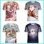 GN Áo Thun Giáng Sinh Tay Ngắn Anime Unisex Áo Ông Già Noel Hoạt Hình Đồ Họa Thường Ngày Xmas Tee Áo Sơ Mi Plus Kích Thước NG
