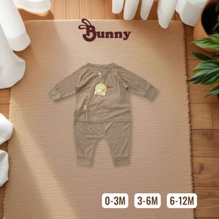 Bộ dài sơ sinh cúc chéo cao cấp Bunnybaby cho bé 0-12M chất tăm lụa mềm mịn
