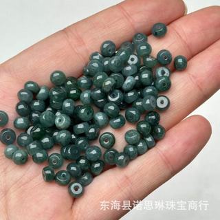 Vòng tay abacus hạt đá tự nhiên màu xanh, phù hợp làm đồ handmade