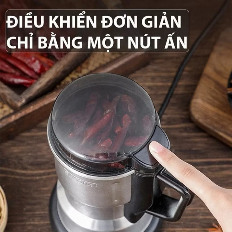 Máy xay hạt khô, xay bột,gia vị cà phê đa năng,công suất 300w,6 lưỡi dao cực bén, chất liệu cối inox