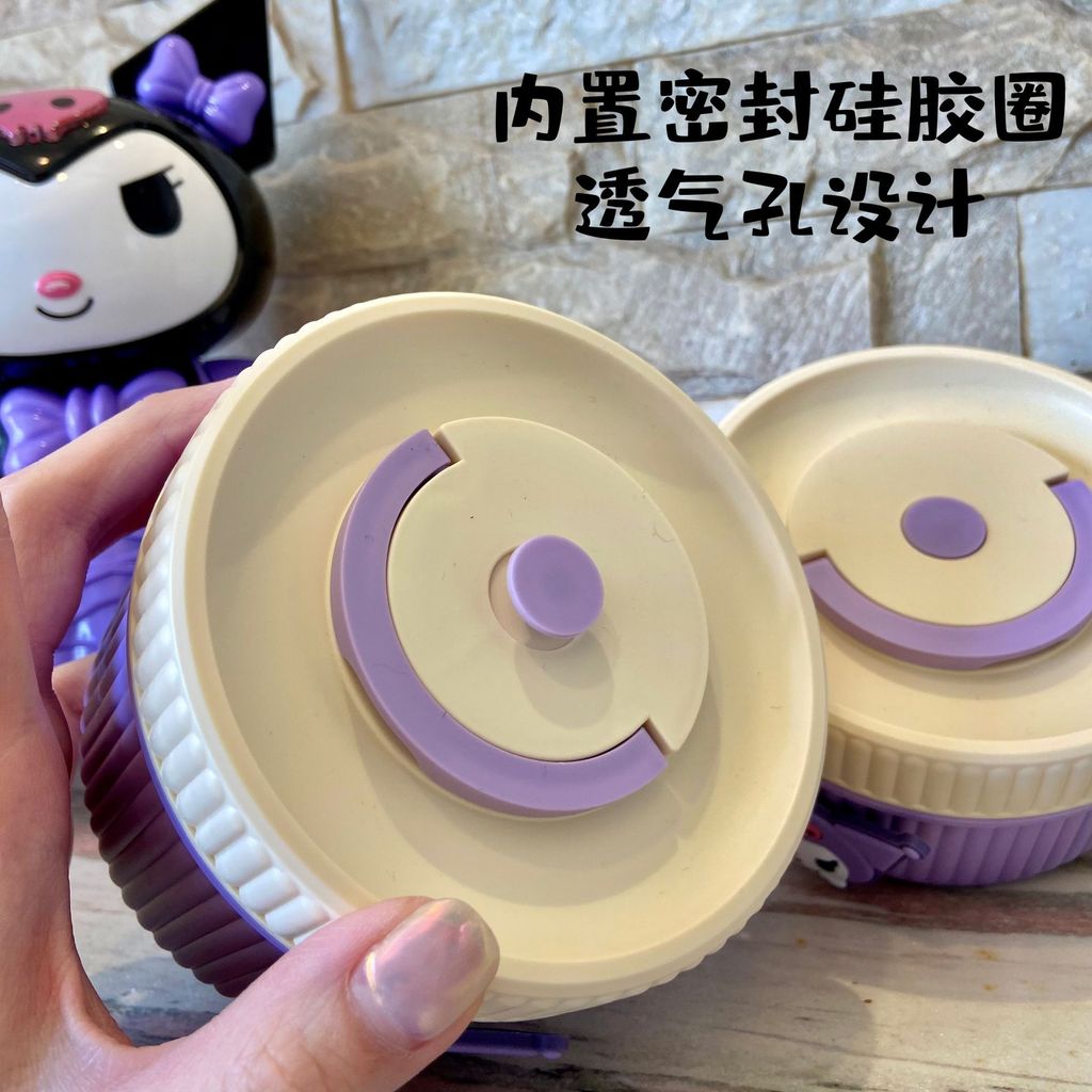 Hộp Cơm Trưa Kuromi 316 Thép Không Gỉ Cách Nhiệt Giữ Tươi Chống Rò Rỉ Kín Có Nắp Văn Phòng Nhân Viên Di Động Hộp Cơm Trưa