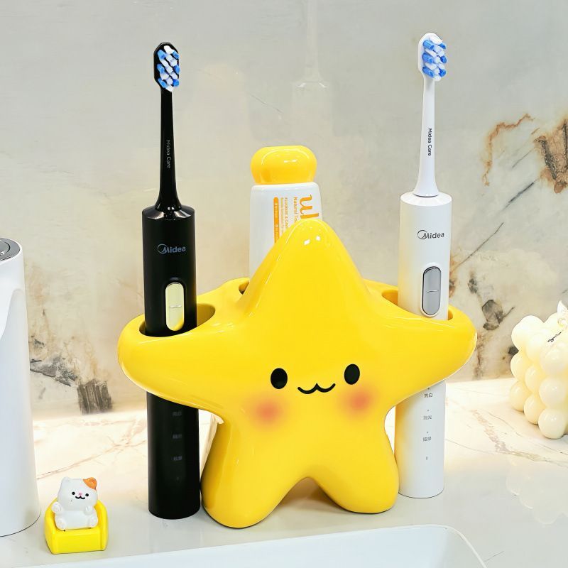 Kệ đựng bàn chải hình sao vàng dễ thương, đựng vật dụng gọn gàng sạch sẽ