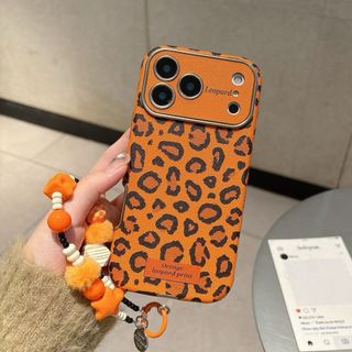Ốp điện thoại in hình con báo màu cam cửa sổ lớn cho iPhone 17 16 15 14 Pro Max chống sốc bảo vệ camera chống rơi mặt sau mềm