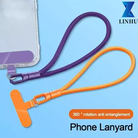 LINHU Dây đeo điện thoại di động LINHU, Dây treo có thể xoay được Dây điện thoại di động, Vỏ điện thoại treo Khóa kim loại cầm tay ngắn Dây điện thoại di động Phụ kiện