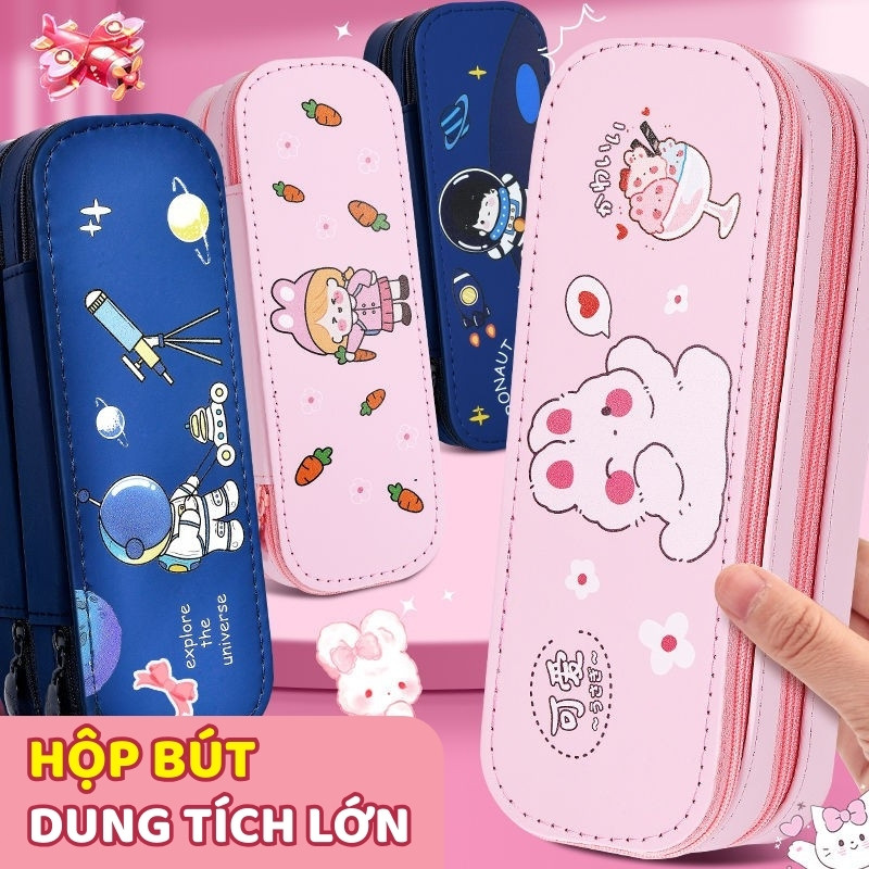 Hộp Đựng Bút Tiểu Phi Hiệp 2 Tầng – Túi Đựng Bút Học Sinh Dễ Thương, Nhiều Ngăn Tiện Dụng