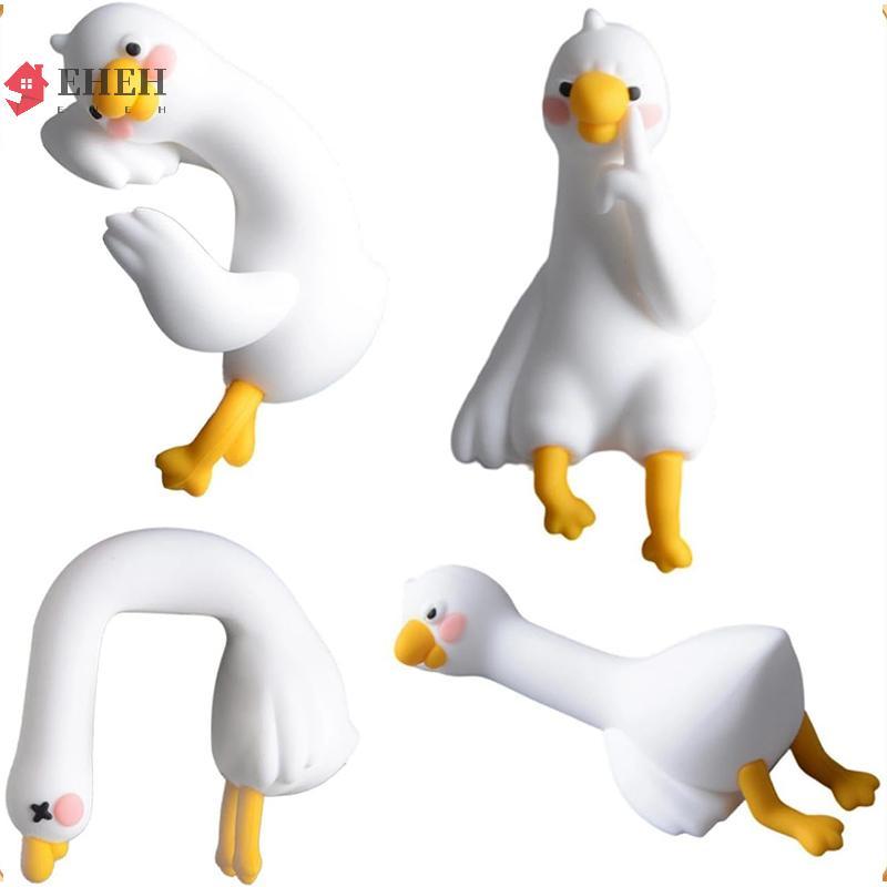 Trang trí động vật hoạt hình 3D bằng nhựa vịt cho bàn làm việc, bảng điều khiển ô tô, màn hình TV, quà tặng dễ thương VN